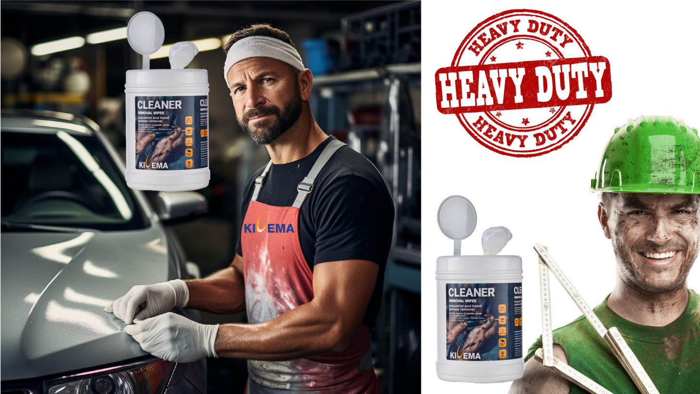 Heavy Duty Cleaning Wipes – Industrial Strength | Removes Grease, Paint & Grime | Safe for Hands & Surfaces | Ideal for Mechanics, Auto & Home Use